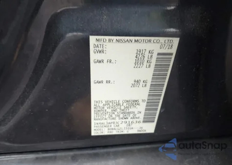 2018 Nissan Altima 2.5 S z USA, uszkodzony, nr VIN 1N4AL3AP8JC291636